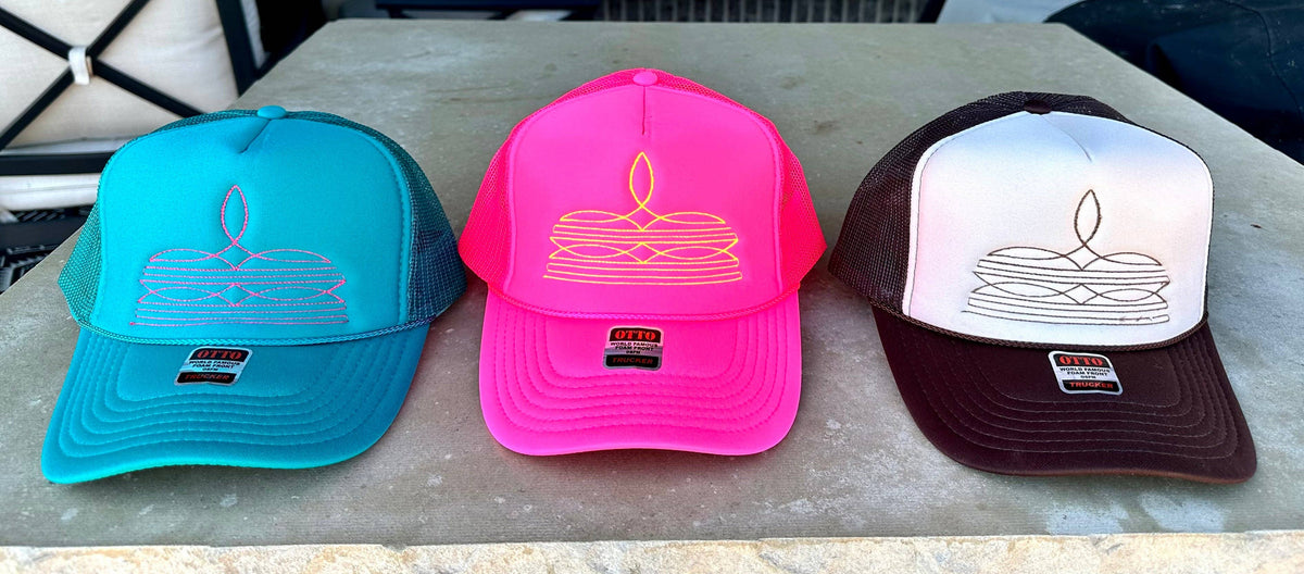 The Pink Boot Stitch Trucker