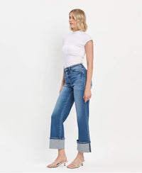 90'S VINTAGE SUPER HIGH RISE CUFFED FLARE JEANS By Flying Monkey