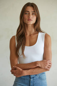 The Double Layered Seamless White Tank